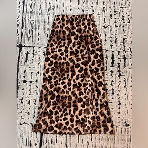 Francesca's Collections Animal Print Midi Skirt